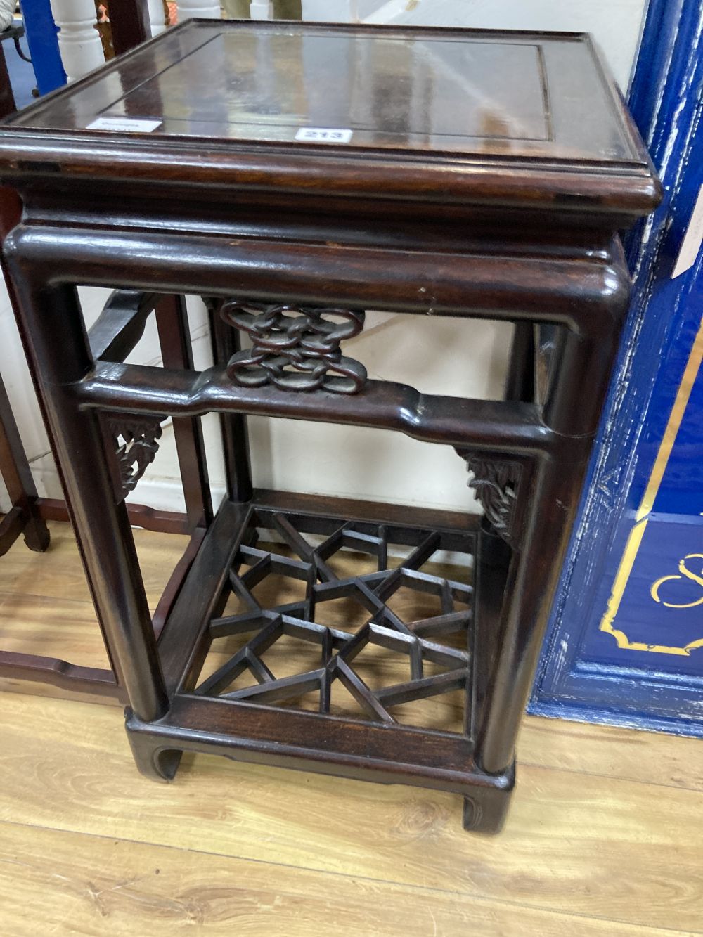 A Chinese jardiniere stand, width 39cm depth 39cm height 71cm